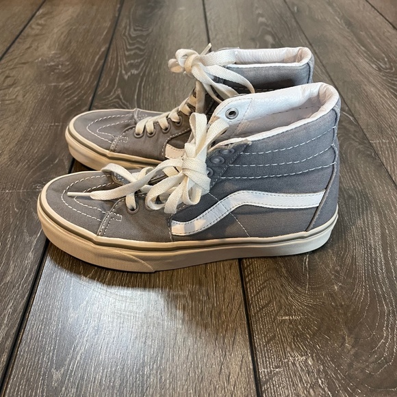 Vans Shoes - Vans Grey and White High Top Skate Shoes Women's Size 6.5